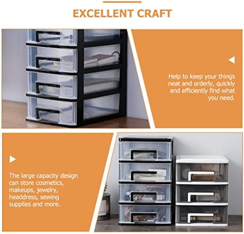 DOITOOL 5 Tier Plastic Drawer Type Closet, 12.36"H x 6"L x 8.3" W Home Office Storage Organizer, Makeup Organizer Station Cube, Cosmetics Jewelry Box for Bathroom, Dorm, Desk, Countertop, Office - Image 5