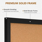 DOLLAR BOSS Cork Board for Wall 24"x18", Black Wood Framed Bulletin Board - Image 3