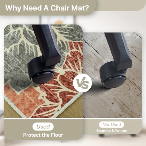 36"x60" Office Chair Mat for Hardwood Floor, Non-Slip Washable Terracotta - Image 4