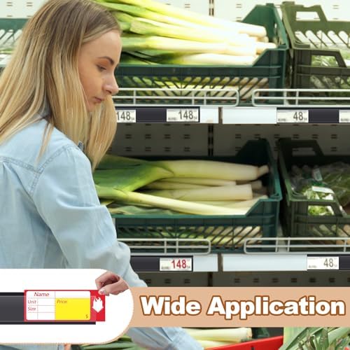 Spiareal 50 Pcs Shelf Label Holders Adhesive Price Tag Strips, Black - Image 5