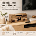 Acacia Wood Cable Management Box,Cord Hider & Organizer for Power Strip - Image 7