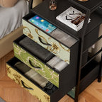 Furnulem Retro Small Dresser for Bedroom, Tall Nightstand with 4 Drawers - Image 4