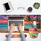 Arttown Keyboard Mouse Pad Set, 4 in 1 Desk Mat Set Ocean Beach Blue - Image 7