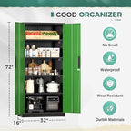 Greenvelly Metal Garage Storage Cabinet, 72" Tall Steel Storage Cabinets with Doors and Adjustable Shelves, Metal Tool Cabinets, Locking File Cabinet for Home Office, Garage, School (Black&Green) - Image 4