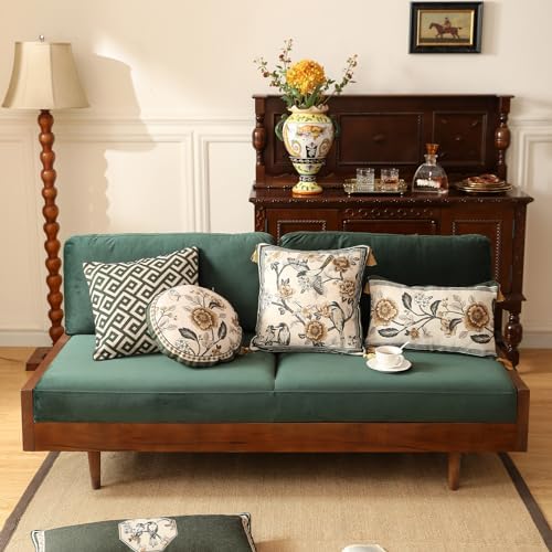 ISAENNE Vintage Linen Rectangle Throw Pillow Cover,Set of 2,20"x12"-Murad C - Image 3