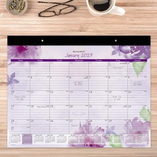 AT-A-GLANCE® Beautiful Day 2027 Monthly Desk Pad Calendar, Standard, 21 3/4" x 17" - Image 2