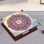 4pcs Mandala Flowers Diamond Art Painting Note Box for Adults, Wooden DIY Sticky Notes Holder Kit with 640 Blank Notepads, Multi-Purpose Desk Organizer for Home Office, Study Thoughtful Gift - Image 3