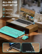 Wireless Keyboard and Mouse, Backlit Typewriter with Magnetic Wrist Rest - Image 5