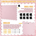 Gueevin 3pack Magnetic Board for Wall 16.1" x 13" Magnet Bulletin Board to Display Scalloped Magnetic Letters, Numbers, Notes for Refrigerator, Cubicle, Cabinet, Come with Tapes and Screws(Pink) - Image 4