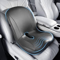 Coverado Car Seat Cushion and Lumbar Support Pillow One Piece, Napa Leather Memory Foam Ergonomic Back Support Driving Seat Cushion for Back Pain, Non-Slip Washable Cushion for Car, Driver, Office by COVERADOAUTO