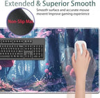 Large Gaming Mouse Pad + Keyboard Wrist Rest + Wrist Support + Coaster Set, Memory Foam Ergonomic for Easy Typing, XXL Extended Gaming Mouse Pad Table Pad - Mushroom Forest - Image 4