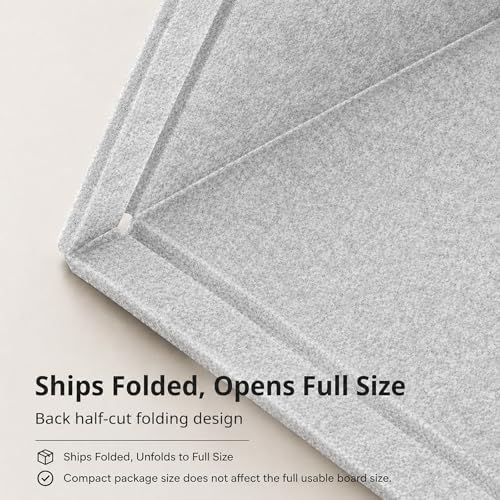 Felt Bulletin Board for Wall 48" x 36" Unfolded Size, Large Frameless Felt Pin Board, Soft Cork Board Alternative for Office, Home Planning, Notes, Photos & Wall Decor, Foldable Shipping, Easy Install - Image 4