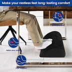 Foot Rest for Under Desk at Work,Office Desk Accessories with Soft Foam and Washable Removable Cover, Foot Stool for Office, Car, Home to Foot Support and Relax Ankles, Black (Pack of 2) - Image 4