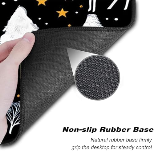Keyboard Wrist Rest Set,Memory Foam Wrist Support Mouse Pad,31.5"x11.8" Desk Mat for Comfortable Typing & Pain Relief,Non-Slip Base for Office & Home Use - Cute Training Deer and Trees - Image 3