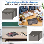 200 Pcs 5 x 7 Clear Black Plastic Envelope with Snap Button Closure A7 Letter Size Filing Envelope Folder Waterproof Clear File Envelopes for Home Office Document Receipt Card Storage - Image 5