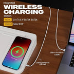 NEXTLUXE Glass Desk Whiteboard with Wireless Charger - Desktop Whiteboard with Storage, Weekly Planner, Dry Erase Pad, Organizer Drawer for Home, School, Office Gadgets – White - Image 5