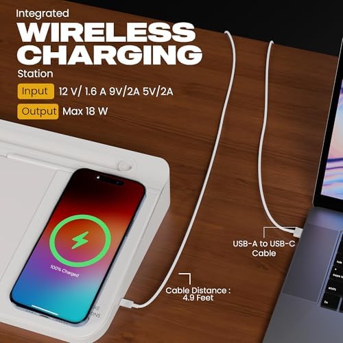NEXTLUXE Glass Desk Whiteboard with Wireless Charger - Desktop Whiteboard with Storage, Weekly Planner, Dry Erase Pad, Organizer Drawer for Home, School, Office Gadgets – White - Image 5