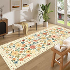 DUKINO 3x8 Hallway Runner Rug, Washable Kitchen Rug Non Slip, Beige Yellow - Image 3