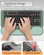Wrist Rest for Computer Keyboard, 2 in 1 Keyboard Wrist Support Pad, Memory Foam Keyboard Riser Holder Lift Tray with Wrist Pad for Easy Typing for Office Desk, Home, School (Round Green) - Image 5