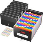 ABC life 10 Pack, 26 Pockets Accordion File Organizer, Black by ABClife