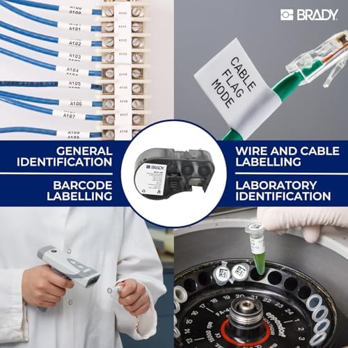 Brady Authentic (M5-97-488) Solvent Resistant Polyester Labels 0.9 in H x 0.9 in W Black on White, 280 Labels. for use with The BMP51 and M511 Label Printers - Image 2
