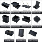 Leather Desk Set, 13-Piece All-in-One – Executive Desk Accessories & Office Supplies, Desk Organizer with Desk Pad & Blotter, 2-Tier Letter Tray, Luxury Office Desk Decor & Boss Gifts (Black) - Image 3