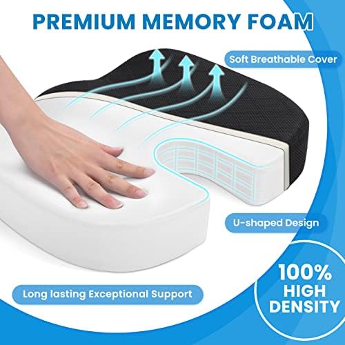 TushGuard Seat Cushion, Office Chair Cushions, Car Seat Cushion, Non-Slip Sciatica & Back Coccyx Tailbone Pain Relief Chair Pad for Computer Desk, Wheelchair, Driving (Black, X-Large) (Pack of 2) - Image 3