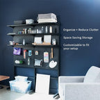VIVO Freestanding Modular Steel Pegboard System, 74 inch High Magnetic Accessory Organizer for Home and Office, Black, PP-2-PB058 - Image 4