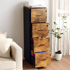 VINGLI 4 Drawer File Cabinet with Lock, Home Office Filing Organizer, for Letter Size File Folder Storage, Wood Tall Vertical Filing Cabinet, Printer Stand, Archivador (Rustic Brown) - Image 2