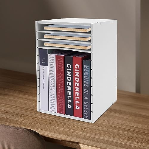 Vertical Desktop Sorter, 11-Layer Stackable Paper Tray for Office Home School Desk Literature Organizer File Holder Document Storage Rack 10.6 * 11.8 * 15.7inch, White - Image 3