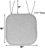 Chair Cushion Memory Foam Pads with Ties Honeycomb Pattern Slip Non Skid Rubber Back Rounded Square 16" x 16" Seat Cover - Image 3