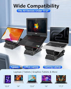 Laptop Stand for Desk, Height and Angle Adjustable, 2-in-1 Laptop Stand Vertical Laptop Stand with Innovative Half-Moon Shape, Heat Dissipation, Compatible with 13"-17.3" Laptops - Image 2
