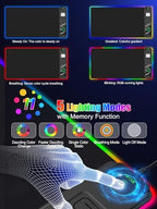 Mouse Pad with Foldable Phone Holder & Wireless Charger, XXL RGB Gaming Mousepad 31.5"x15.8" Large Desk Mat for Keyboard, Black Desk Pad with Dual Qi Charging Station | 11 Colors 5 Modes | Waterproof - Image 5