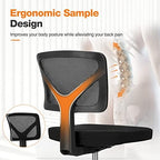 Sweetcrispy Small Armless Desk Chair, Mesh Rolling Office Chairs - Image 4