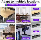 Under Desk Cable Management Tray - Under Desk Cord Management - Clamp/Screw Mount - Fabric Wire Management - Cable Raceways Tray Cord Hiders for Office/Home (Black, 28.6×5.6") - Image 5