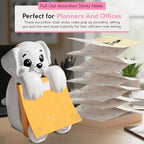 12 Pack Accordion Style Sticky Notes with Dog Holder | 3" x 3" Dog Post It Notes for School (50 Sheets Each) | Resin Made Cute Memo Pad Note Holder (12 Pack Sticky Notes with Holder) - Image 6