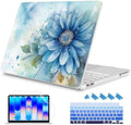 Mektron Case for 2026 MacBook Neo 13-inch A18 Pro chip A3404 Laptop Cover with 13-inch (Diagonal) Liquid Retina Display+ Keyboard Cover+ Screen Protector, Watercolor Blue Flower by Mektron