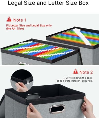 Oterri File Box Large 1-Pack Hanging Organizer for Letter/Legal-Size Folder - Image 5