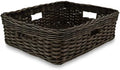 The Basket Lady Rectangular Low Wicker Storage Basket, L, Walnut Brown by TheBasketLady
