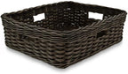 The Basket Lady Rectangular Low Wicker Storage Basket, L, Walnut Brown by TheBasketLady