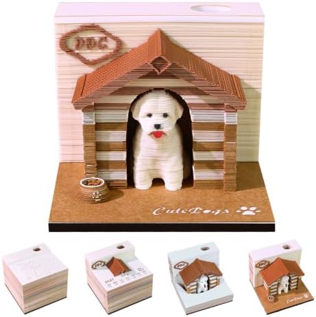 3D Calendar 2027,Time Piece Calendar 2027,Cute Dog 3D Art Notepad Calendars,3D Memo Pad,Tear Away Calendars,Christmas Gift,New Year Gift (Adorable dog house) by WelcomeHOTOYMDS%EF%BC%81