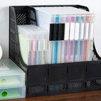 12 Packs A4 Paper Storage Boxes, 8.5 x 11 Plastic Portable Project Case for US letter Size and A4 paper, Plastic Multi-Purpose Thick Scrapbook Storage Box for Office - Image 5