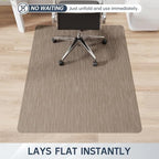 Office Chair Mat for Hardwood Floor, 53" x 45" Desk Computer Chair Mats for Hard Wood, Anti-Slip Easy Glide Rolling Floor Protector Mat, Dark Brown - Image 2