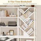58" White L Shaped Desk with Bookshelf and 3 Drawers for Home Office - Image 5