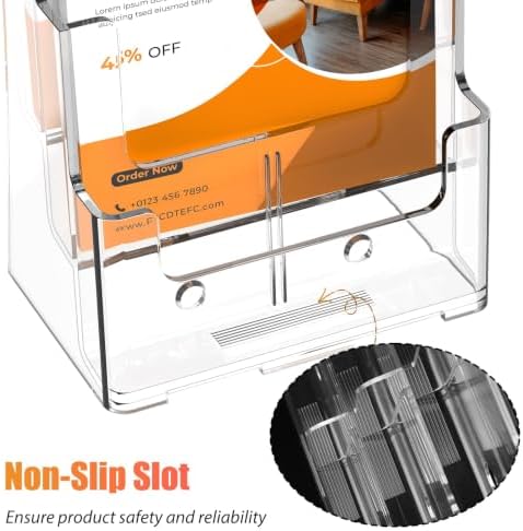 FUCDTEFC Acrylic Brochure Holder 8.5x11, Clear 3 Tier Magazine Holder Brochure Display Stand with Removable Divider for 4 x9 Inch Literature Pamphlet Flyer Holder for Wall Mount or Countertop - Image 4