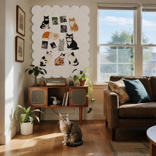 Scalloped Bulletin Board 40x30 inches, Decorative Felt Pin Board for Wall - Image 5
