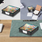 4Pcs Flower DIY Diamond Art Painting Sticky Notes Holder (640 Blank Notepads) Cube Note Box Mosaic Craft Set for Office Accessories Desk Office Workplace - Image 7