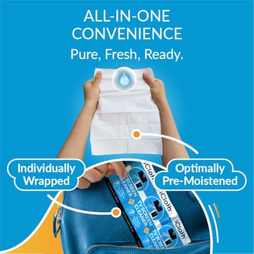 iCloth XL Screen Cleaning Wipes, Lint-Free and Streak-Free, Fast-Drying, Removes Dust, Fingerprints, and Smudges (100 XL Wipes) - Image 2