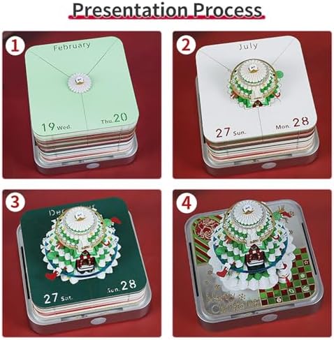 Time Piece Calendar 2027 3D Art Christmas Tree Calendar with LED, Tear-Away Desk Calendar for Record, Planner & Habit Tracker, DIY Paper Carving Gift for Christmas Housewarming Desktop Decoration - Image 3
