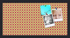 PinPix 24x12 inch Cork Bulletin Board. This Decorative Framed Pin Board Comes with Diamond Pattern in Red and Orange Design and Satin Black. Ideal for Home, Office Decor or School (PinPix-331) by PinPixBulletinBoards